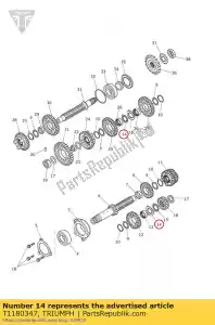 triumph T1180347 washer, splined - Bottom side