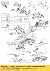 Qui puoi ordinare 01 staffa,tubo frm,sinistra da Kawasaki , con numero parte 110570566: