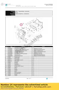 Piaggio Group 62166900XN2 refrigerante insp. porta - Lado inferior