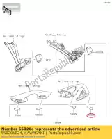 550201824, Kawasaki, 01 bewaker,greep,rr,rh kawasaki  1000 2017 2018 2019 2020 2021, Nieuw