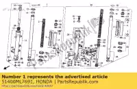 51400ML7691, Honda, kussen ass r voorzijde honda vfr  f vfr750f 750 , Nieuw