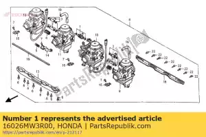 honda 16026MW3R00 ensemble de joints - Face supérieure