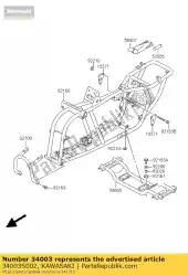 Ici, vous pouvez commander le support-étape auprès de Kawasaki , avec le numéro de pièce 34003S002: