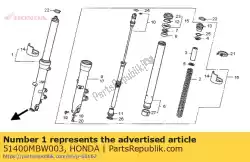 Tutaj możesz zamówić zespó? Widelca, r przód od Honda , z numerem części 51400MBW003: