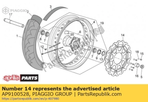 aprilia AP9100528 front brake disc d.320 - Bottom side