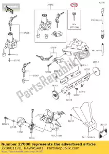 kawasaki 270081170 key-lock, blank zx750-l1 - Lado inferior