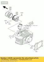 130290030, Kawasaki, zuigermotor l, o / s 0,5 kl110e kawasaki klx 110 2002 2003 2005 2006 2007 2008 2009, Nieuw