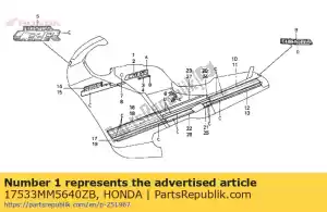 Honda 17533MM5640ZB marca a, r. depósito de combustible * típico - Lado inferior
