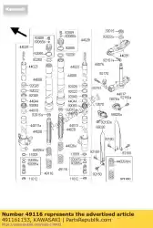 Here you can order the valve-assy,fork kx80-w1 from Kawasaki, with part number 491161153: