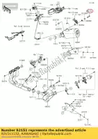 921511532, Kawasaki, boulon, à bride, 8x40 zr750-f1 kawasaki  z zr zx 400 600 636 750 900 1000 1999 2001 2003 2004 2005 2006 2007 2008 2009 2010 2011 2012 2013 2014 2015 2016 2017 2018 2019 2020 2021, Nouveau