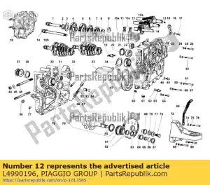 Piaggio Group L4990196 multiple gear teeth (4 marce - 4 gears) - Bottom side