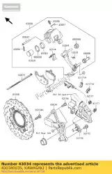 Here you can order the holder-brake,rear calipe er650 from Kawasaki, with part number 430340035: