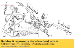 pijp comp., r. Sturen h van Honda, met onderdeel nummer 53100MCWH70, bestel je hier online: