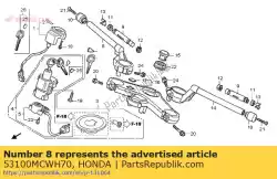 Here you can order the pipe comp., r. Steering h from Honda, with part number 53100MCWH70: