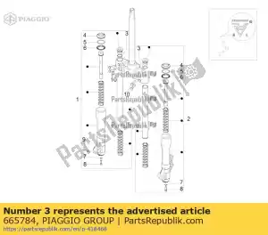 Piaggio Group 665784 o anillo tenedor (repuestos - mangxing) - Lado inferior