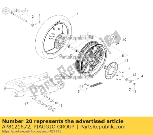 aprilia AP8121672 spacer - Upper side