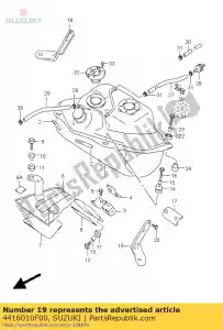 suzuki 4416010F00 suporte, tanque, l - Lado inferior