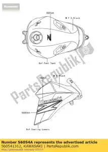 kawasaki 560541312 marchio, serbatoio carburante, z800 zr800def - Il fondo