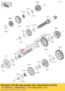 kawasaki 131280051 01 saída de transmissão do eixo - Lado inferior