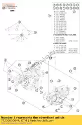 Aqui você pode pedir o caixa do motor cpl. W. Tr. Bear. Em KTM , com o número da peça 77230000044: