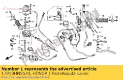 Aquí puede pedir cable comp., acelerador de Honda , con el número de pieza 17910HN5670:
