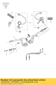 triumph T2040335 cable, throttle, twin - Bottom side
