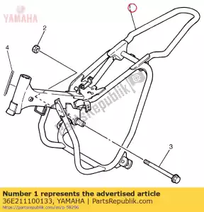 yamaha 36E211100133 cadre comp. - La partie au fond