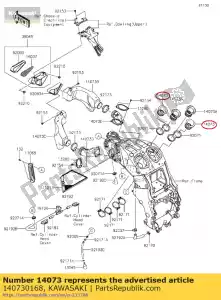 Kawasaki 140730168 duto, funil - Lado inferior