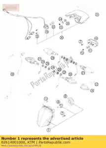 ktm 62614001000 koplamp rechts tr. 08 - Onderkant