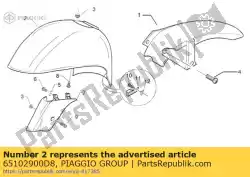 Here you can order the mudguard from Piaggio Group, with part number 65102900D8: