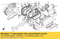 scharnier comp., zadeltas van Honda, met onderdeel nummer 81230MCA000, bestel je hier online: