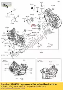 Kawasaki 920451364 bearing-ball,63/32c3 - Bottom side