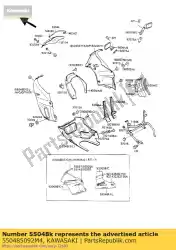 Here you can order the cowling.,upp,rh,l. P. B from Kawasaki, with part number 550485092M4: