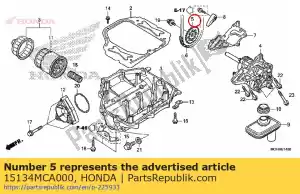 Honda 15134MCA000 piñón, bomba de aceite accionada - Lado inferior