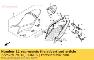 Honda 77242MGMD10 stay, seat lock cable - Bottom side