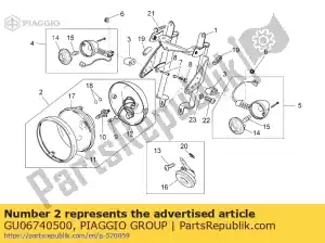 Piaggio Group GU06740500 farol - Lado inferior