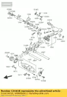 13161S010, Kawasaki, hefboom-comp-change as lv1000 kawasaki klv 1000 2004 2005, Nieuw