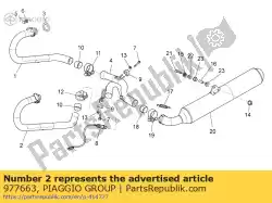 Here you can order the lh exhaust pipe from Piaggio Group, with part number 977663: