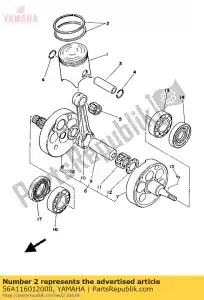 Yamaha 56A116012000 piston ring set (2nd o/s) - Bottom side