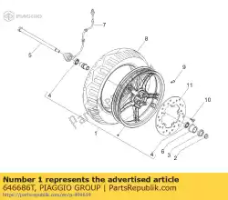 voorwiel van Piaggio Group, met onderdeel nummer 646686T, bestel je hier online: