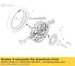 Qui puoi ordinare ruota anteriore dell'asse da Piaggio Group , con numero parte 00H01206271: