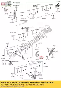 Kawasaki 92154Y038 bolt,flange,6x10 - Bottom side