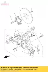 Ici, vous pouvez commander le ensemble piston, étrier auprès de Yamaha , avec le numéro de pièce 5KMW00570000: