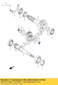 Suzuki 0918115004 shim, 15x45x2 - Onderkant