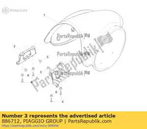 Piaggio Group 886712 pince lh - La partie au fond