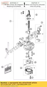 ktm 45131001300 carburateur del. phva 12xs 05 - La partie au fond