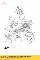 Ici, vous pouvez commander le culasse, cylindre 1 auprès de Yamaha , avec le numéro de pièce 1C3111111100: