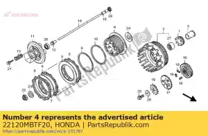 honda 22120MBTF20 midden, koppeling - Onderkant