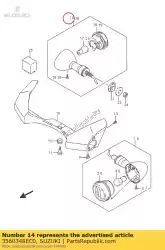 lamp, achter van Suzuki, met onderdeel nummer 3560348EC0, bestel je hier online: