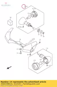 suzuki 3560348EC0 lamp, achter - Onderkant